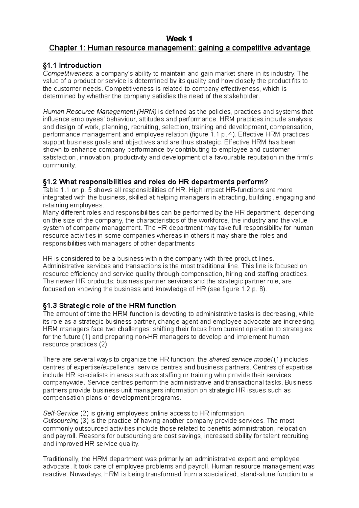 Chapter 1: HRM - Gaining Competitive Advantage in Human Resource ...