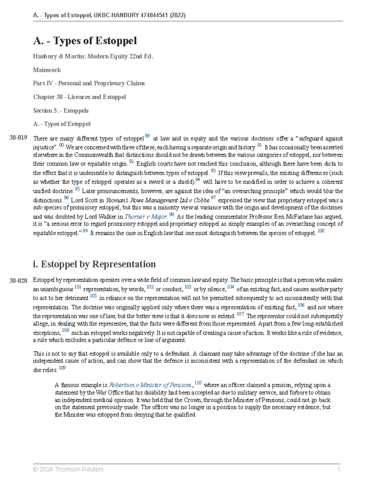 A - Types of Estoppel: Key Principles and Case Studies in Law - Studocu