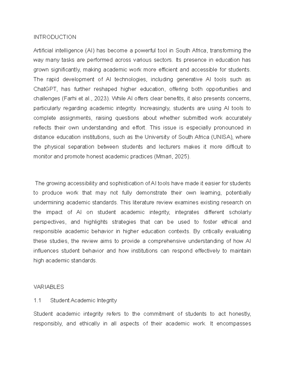 AI and Academic Integrity in Higher Education: A Literature Review (EDU ...
