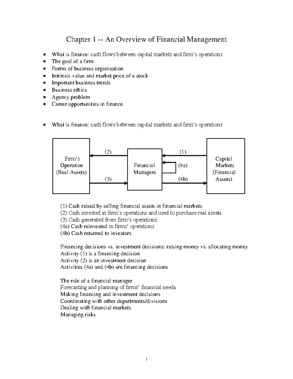 FM 101: Chapter 1 Overview of Financial Management Concepts - Studocu