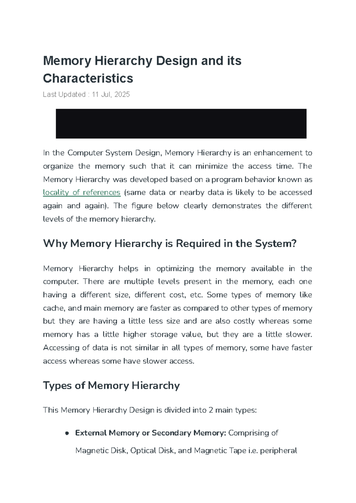 Memory Hierarchy Design and Characteristics - CO Unit 2 - Studocu