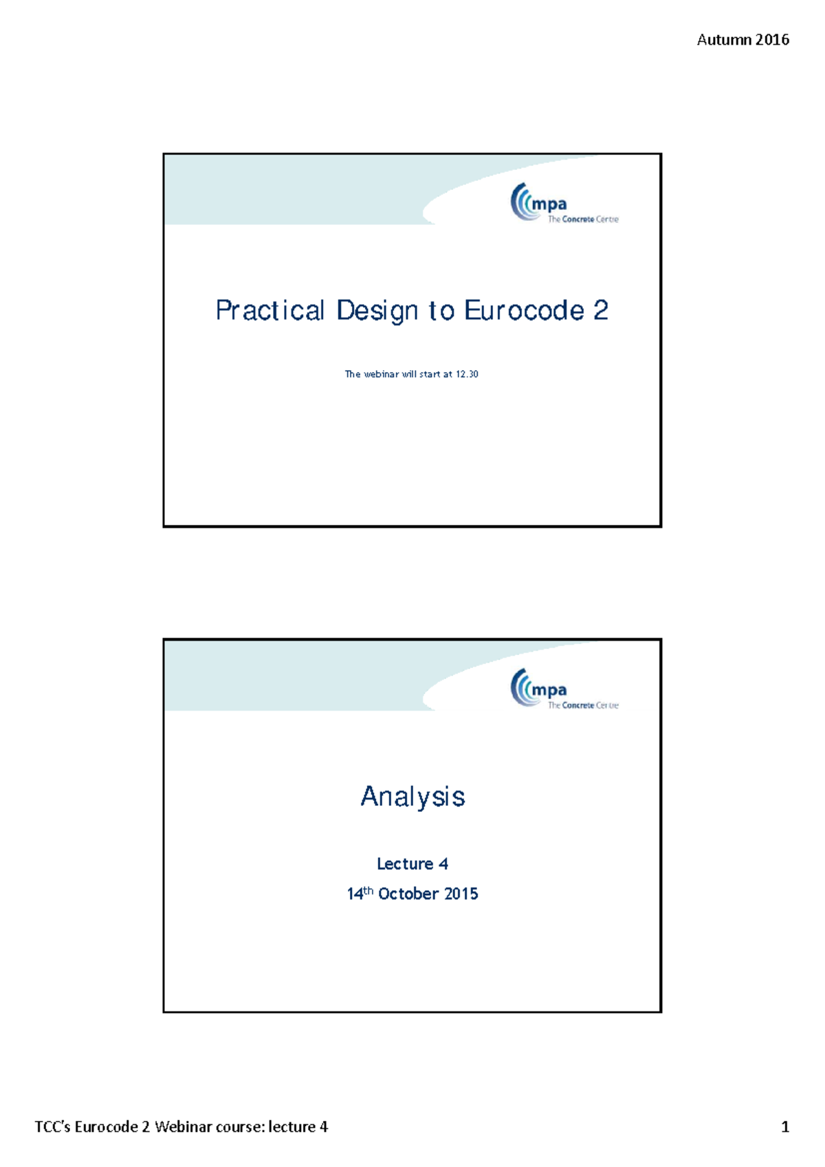 Eurocode 2 Webinar Course: Lecture 4 - Analysis of Strut & Tie - Studocu