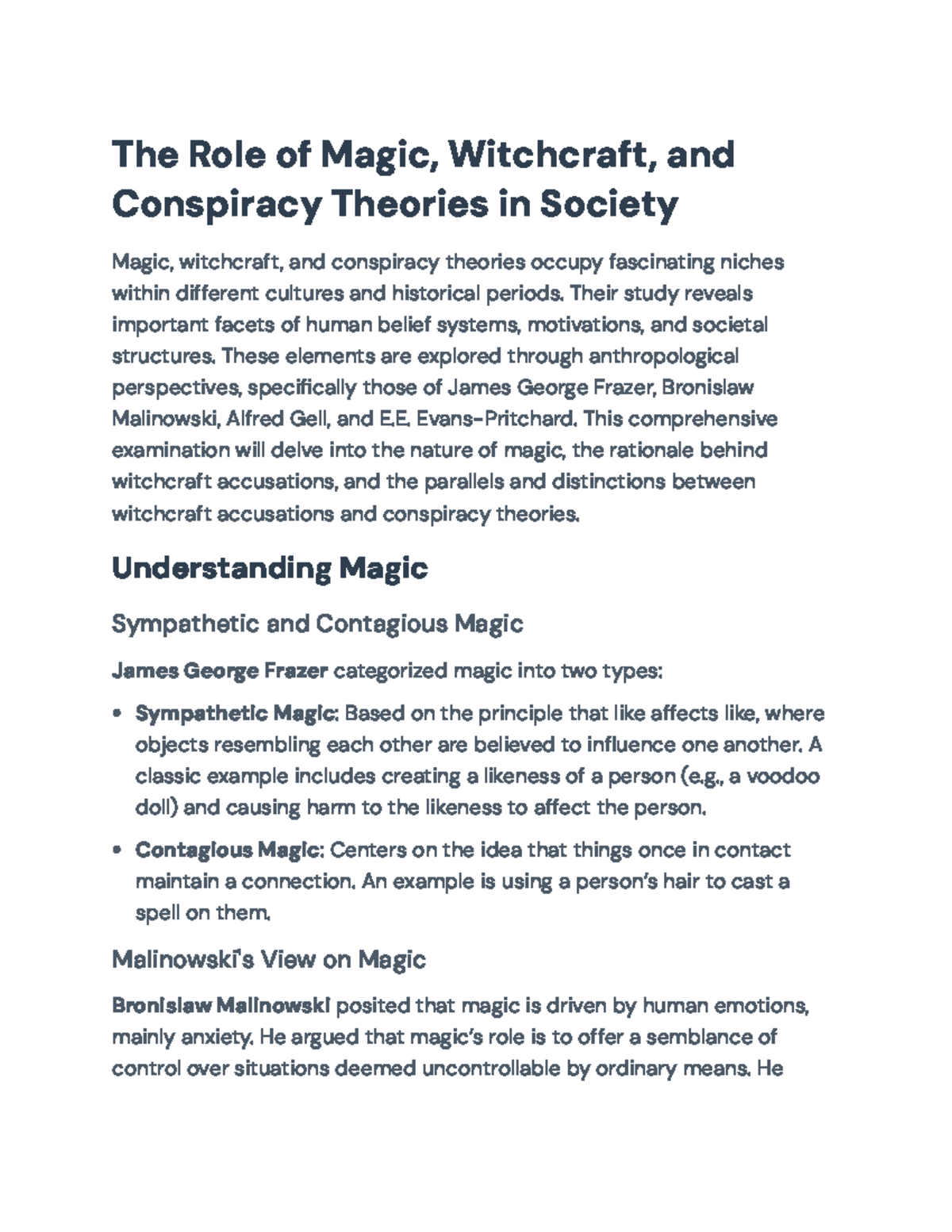 The Role of Magic, Witchcraft, and Conspiracy Theories in Society - The ...