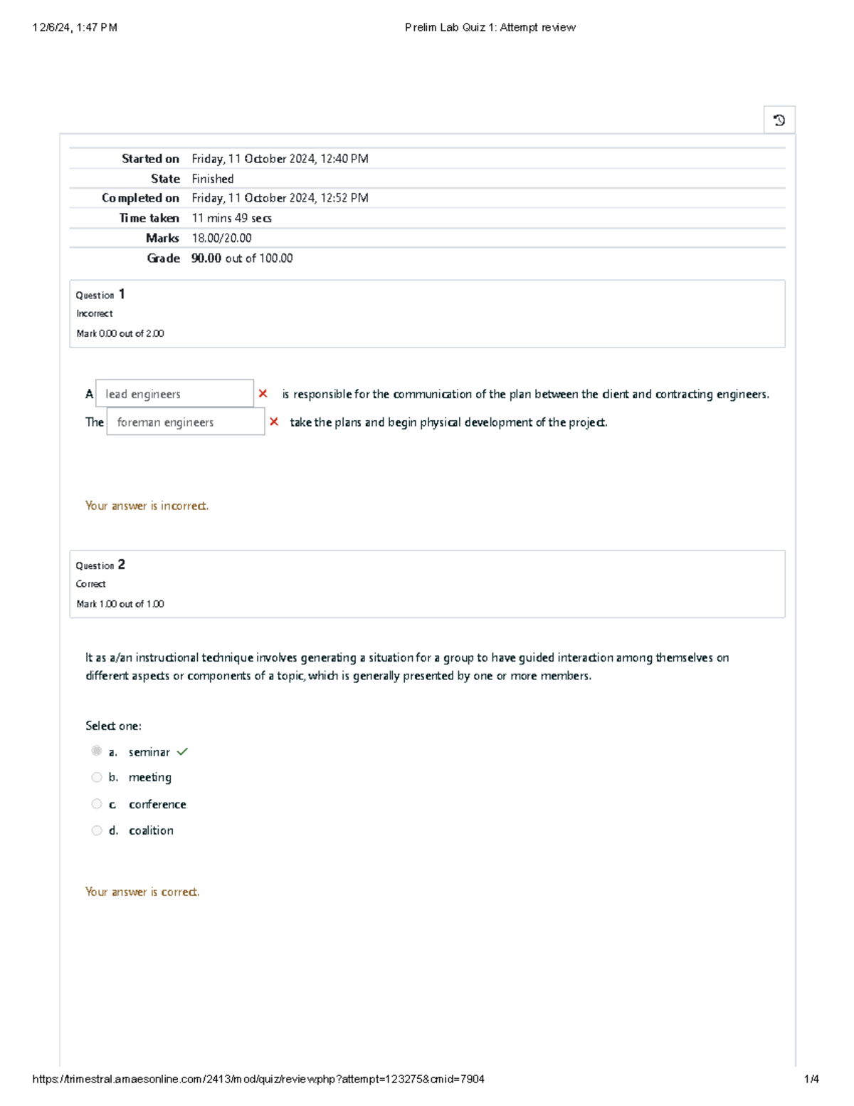 CPE Design Project Prelim Quiz 1 Results and Analysis - Studocu