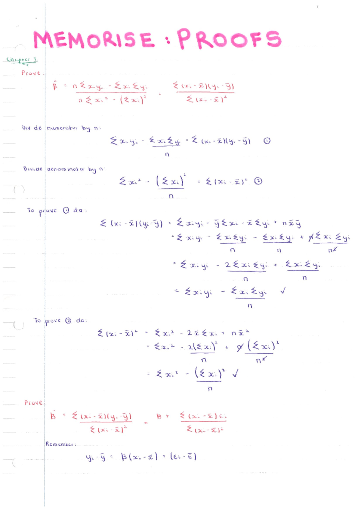 Summary - Complete -Multiple Regression Analysis Revision Notes ...