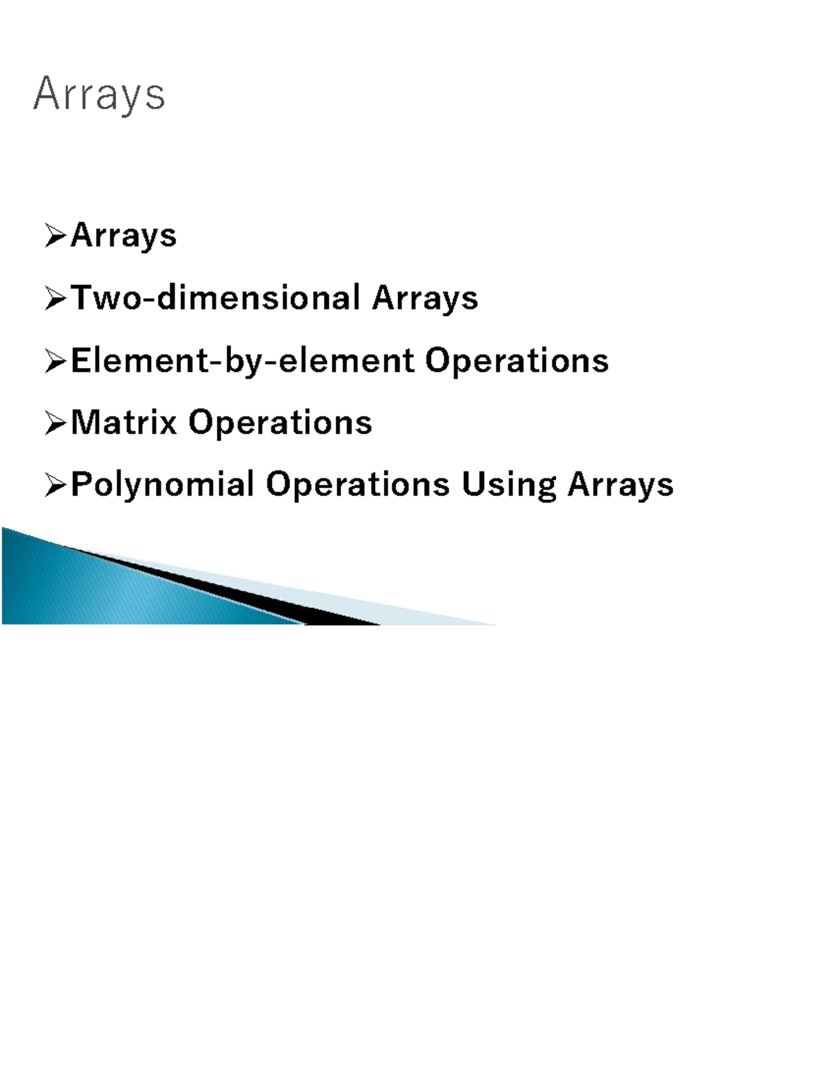 Matlab Arrays: Operations & Vector Creation - NPTN - Studocu