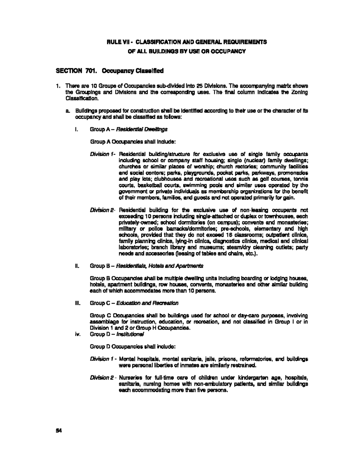 PD 1096 - Classifying Occupancy Groups: Rules VII & VIII Explained ...