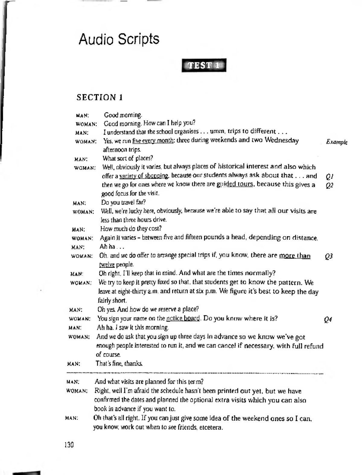 Ielts 4 T1 Listening Scripts - Audio Scripts ####### SECTION 1 Example ...