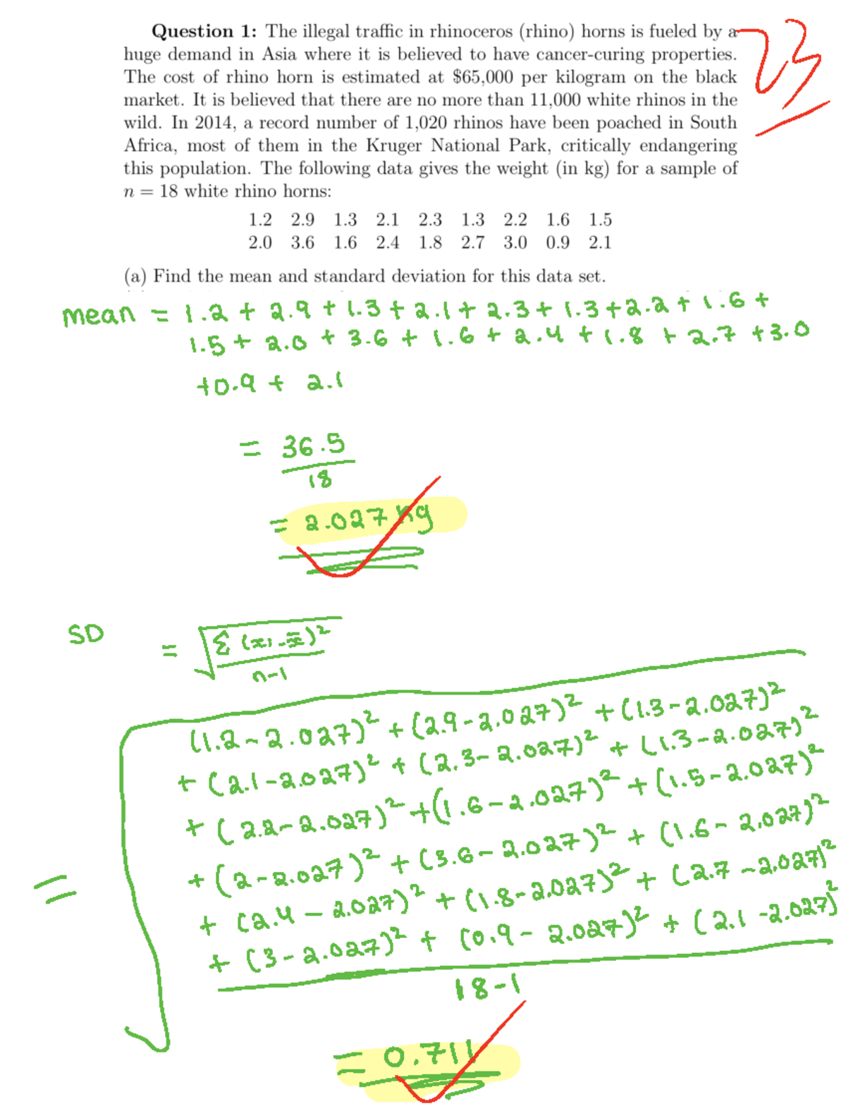 Assignment #3 (2) - answers to it - mean 1 2 9 1 3 2 I t 2 3 1 2 t 1. 1 ...