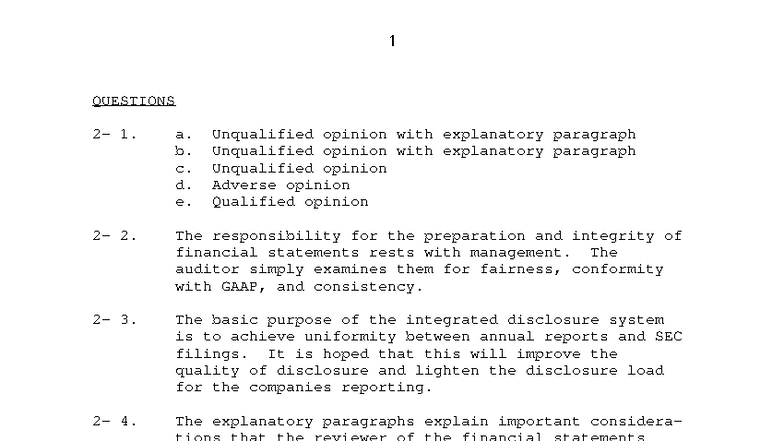 Chapter 2 Key Concepts: Audit Opinions and Financial Statements - Studocu