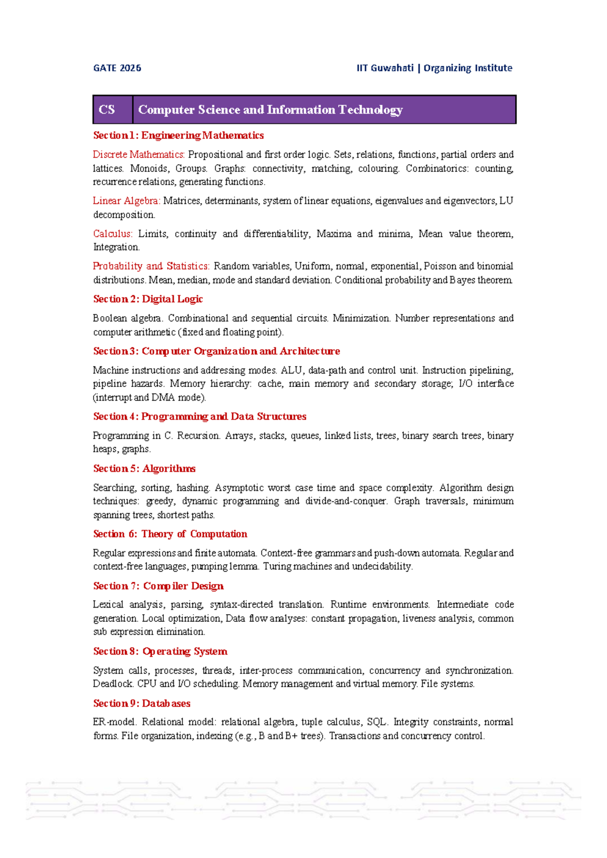 CS 2026 Syllabus: Comprehensive Guide to Computer Science Topics - Studocu