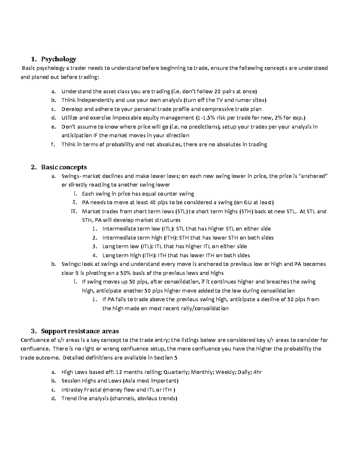 Forex Technical Analysis Guide: Key Concepts and Rules - Studocu