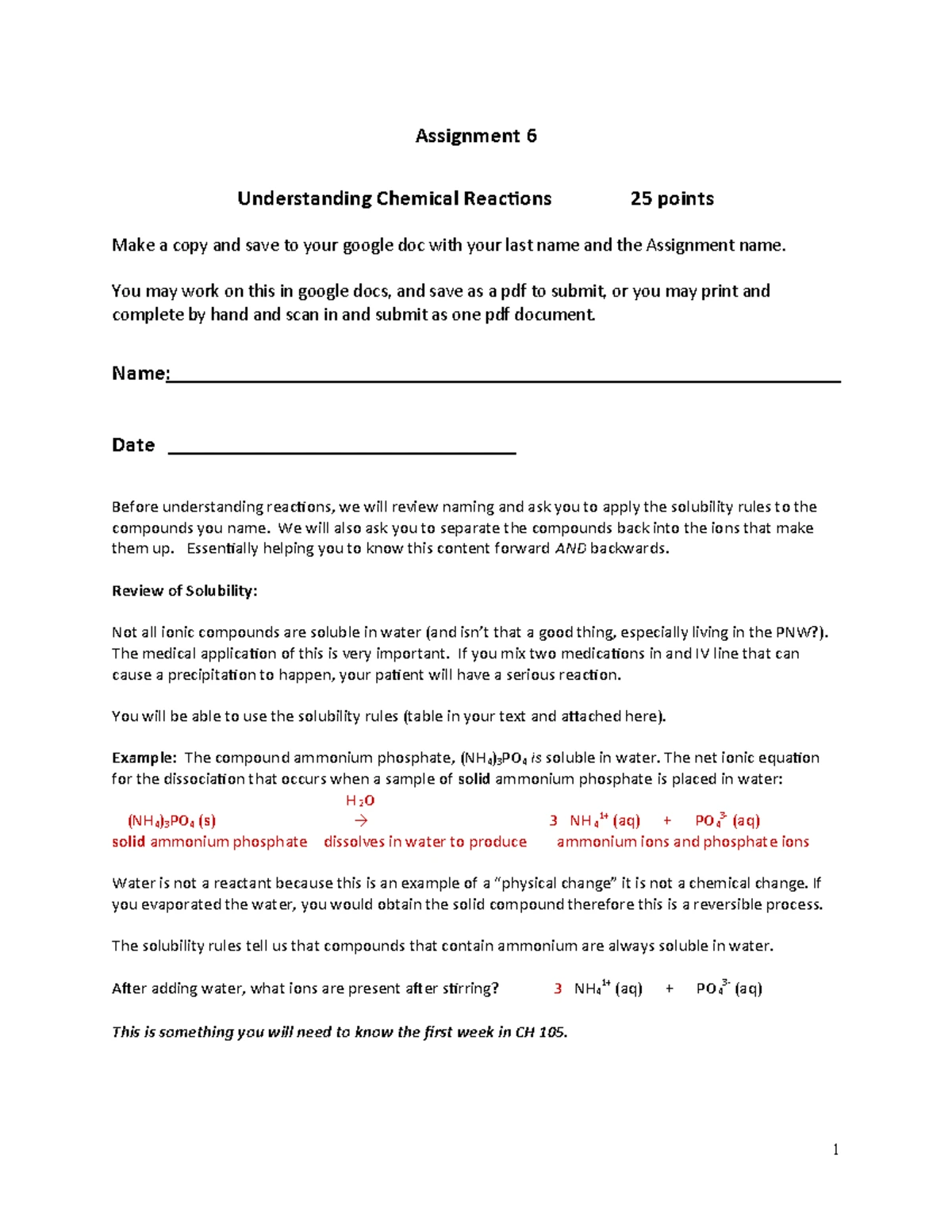 Assignment 4 Naming Chemical Compounds - Naming Assignment Report Sheet ...