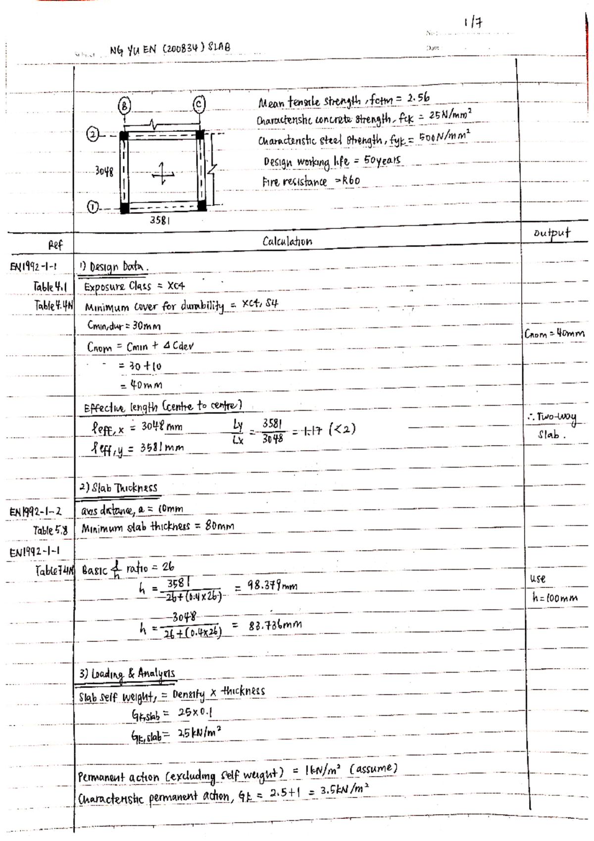 Slab Manual Calculation Guide for Structural Design - Studocu