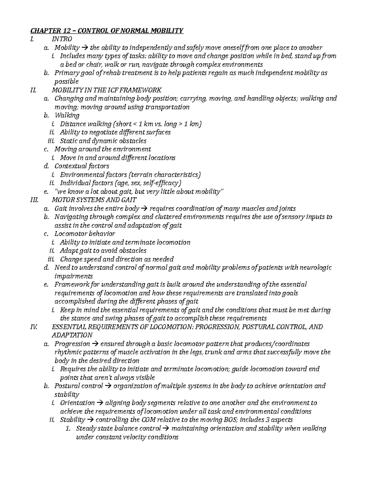 Chapter 12: Control of Normal Mobility in Rehabilitation - Key Insights ...
