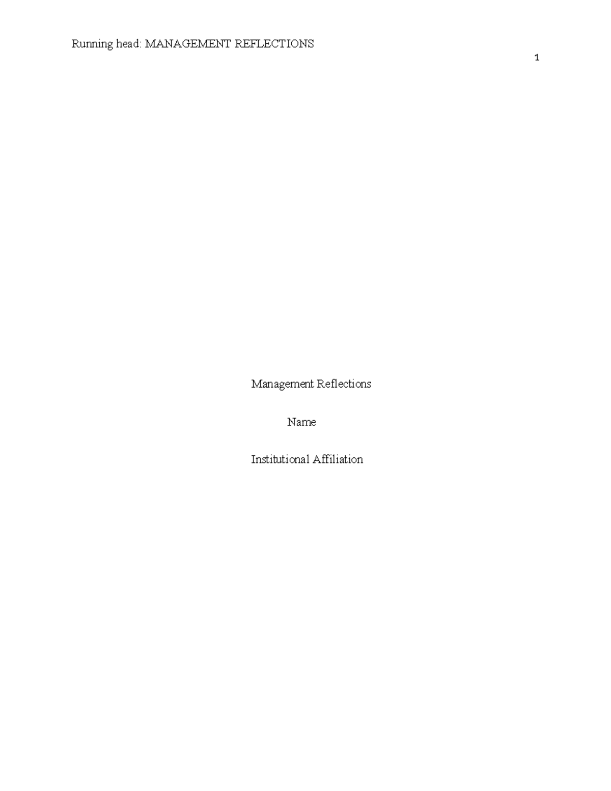 Management Reflections: Insights from Assignment on Evolving Leadership ...
