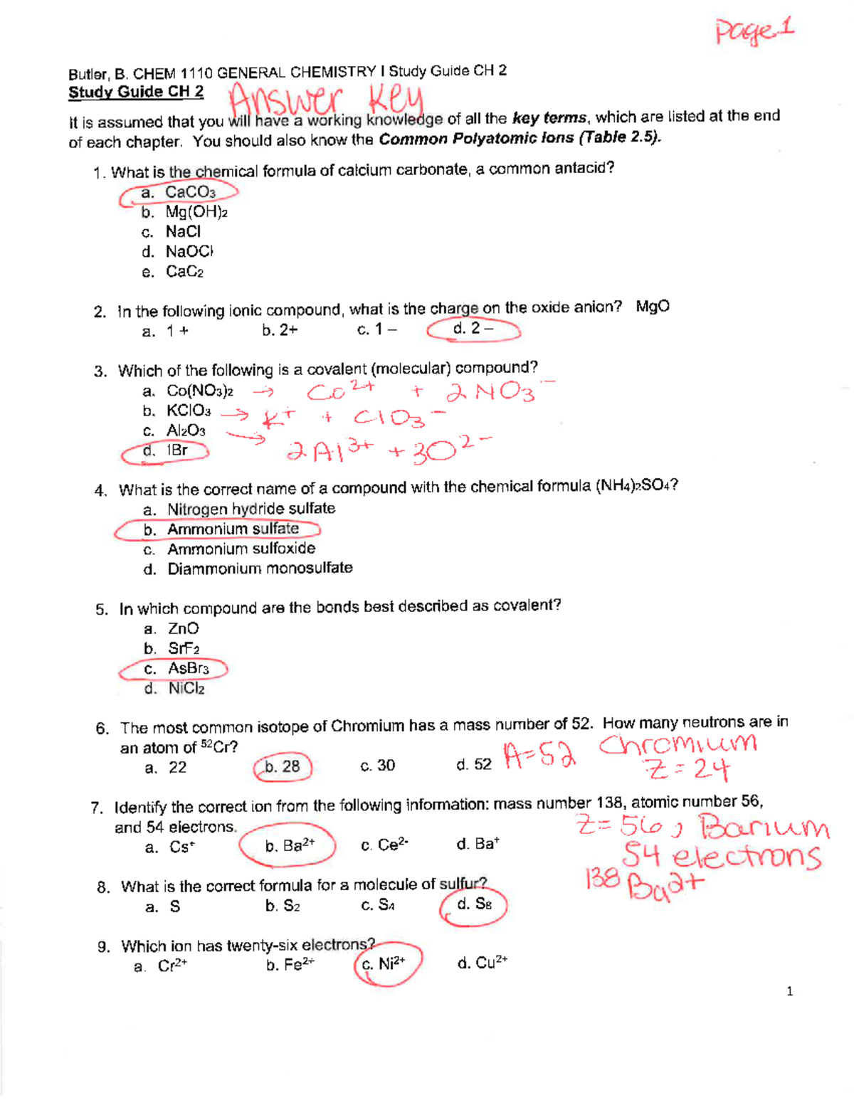 Midterm Exam Study Guide for CHEM 101: General Chemistry I - Studocu