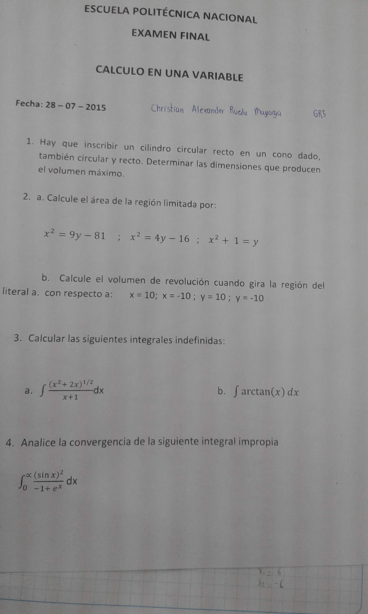 Cálculo en una Variable - GR24 - Notas de Clase - Studocu