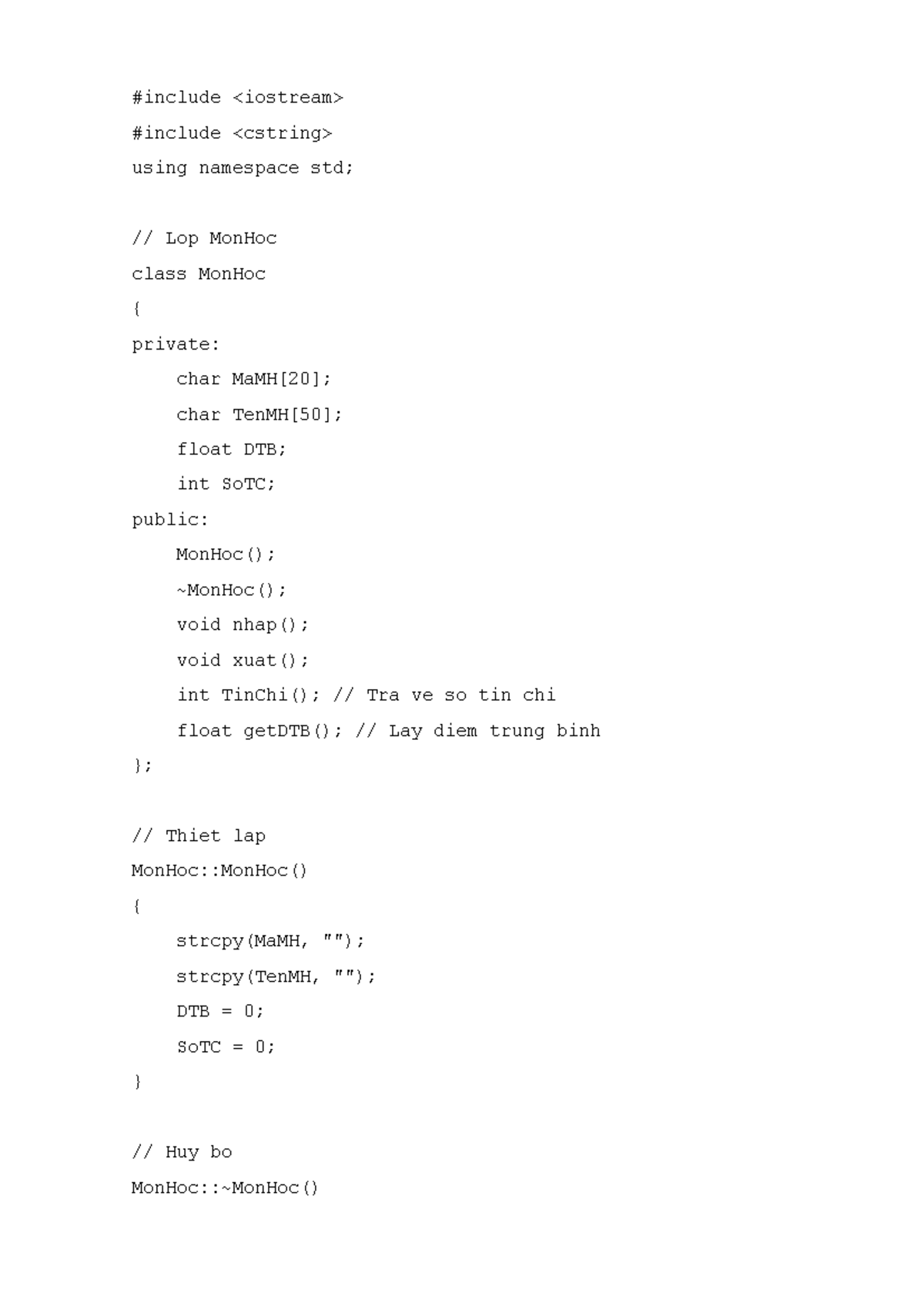 C++ Class Implementation for Course Management (D17) - Studocu