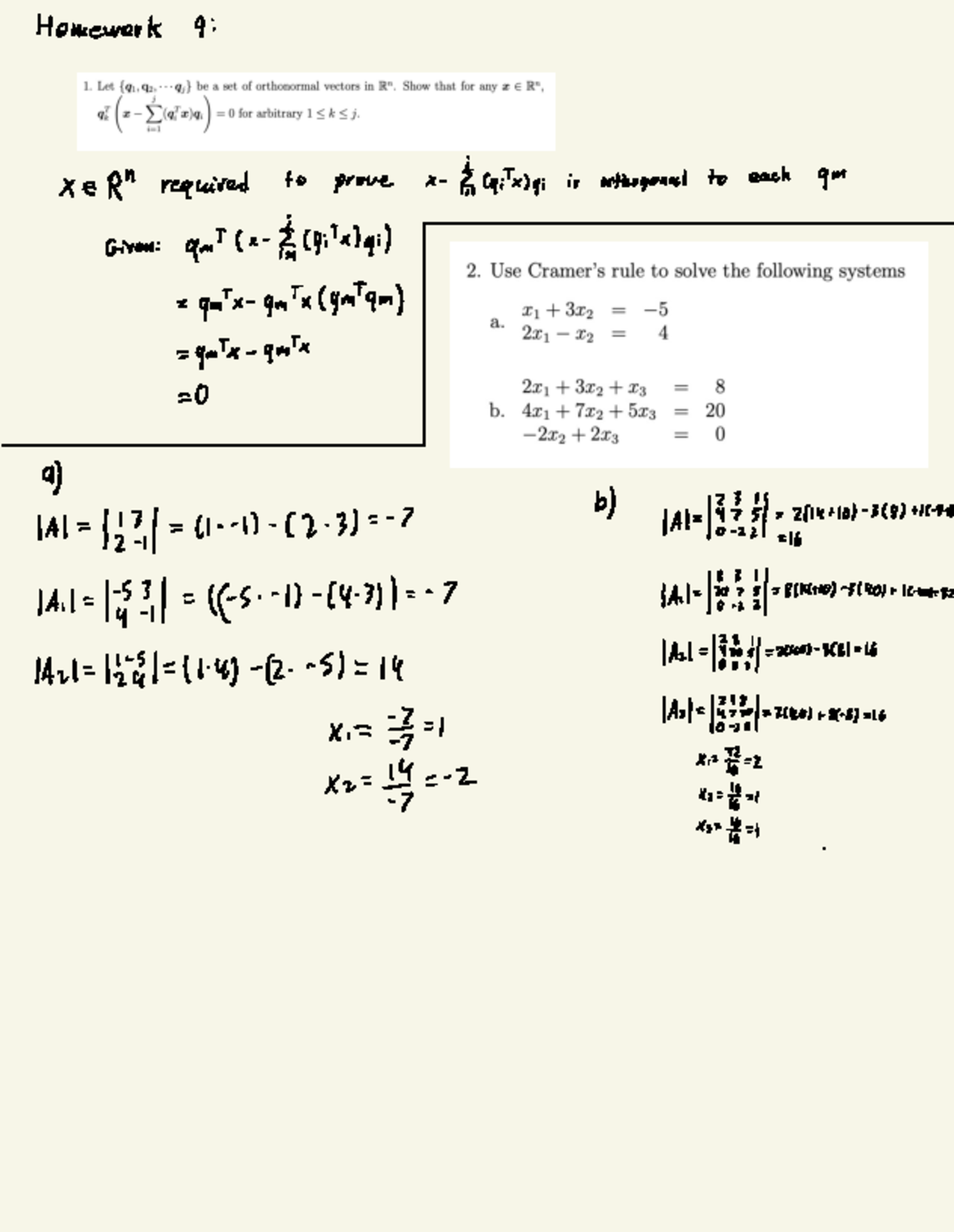 Multi Var copy - Homework 9: 1. Let be a set of orthonormal vectors in ...