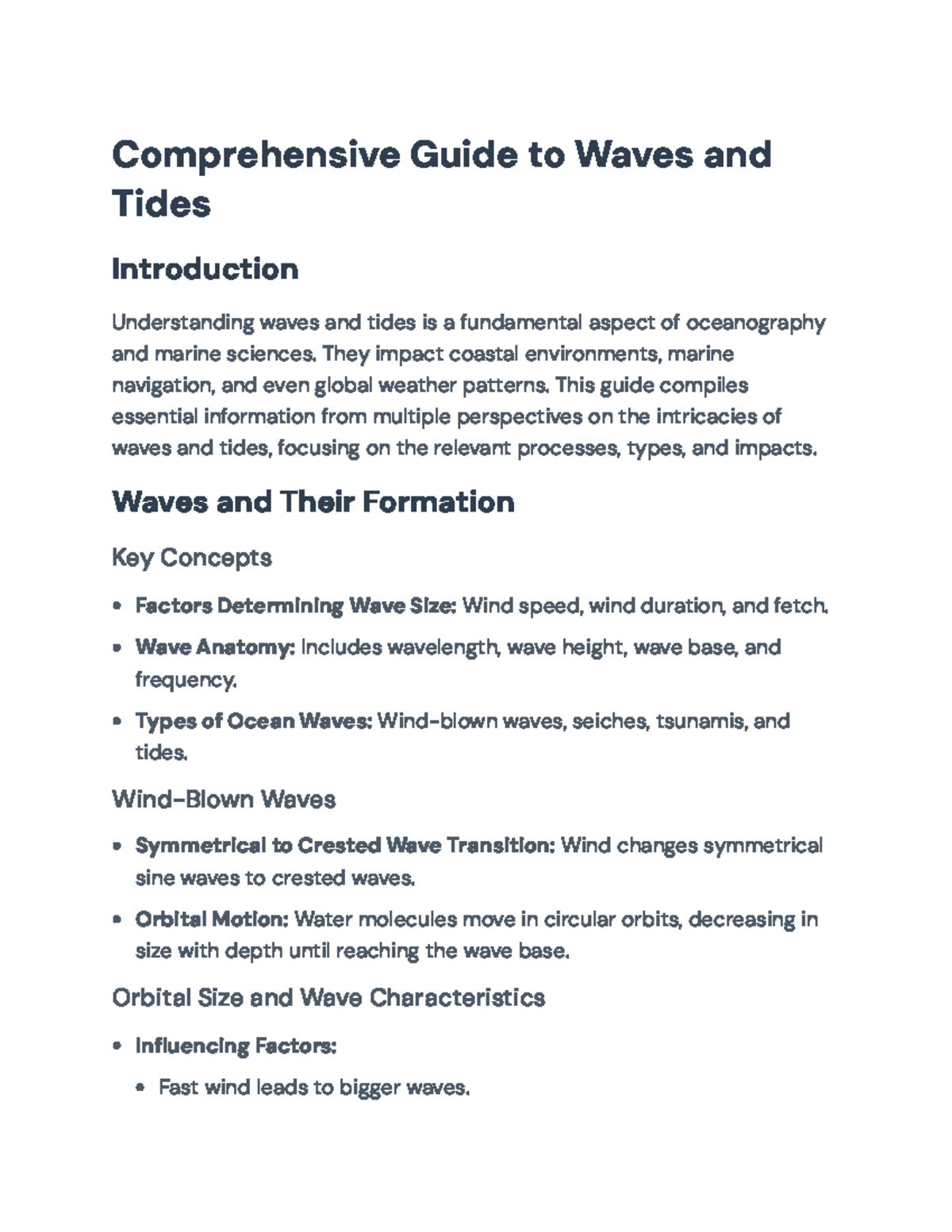 Comprehensive Guide to Waves and Tides: Processes and Impacts ...