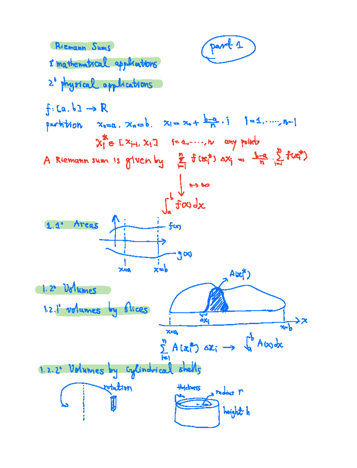 Riemann Sums & Applications: Crash Review Notes for Math 2 - Studocu