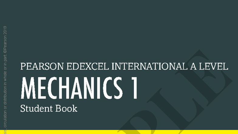 International A Level M1 Mechanics 1 Student Book Overview - Studocu