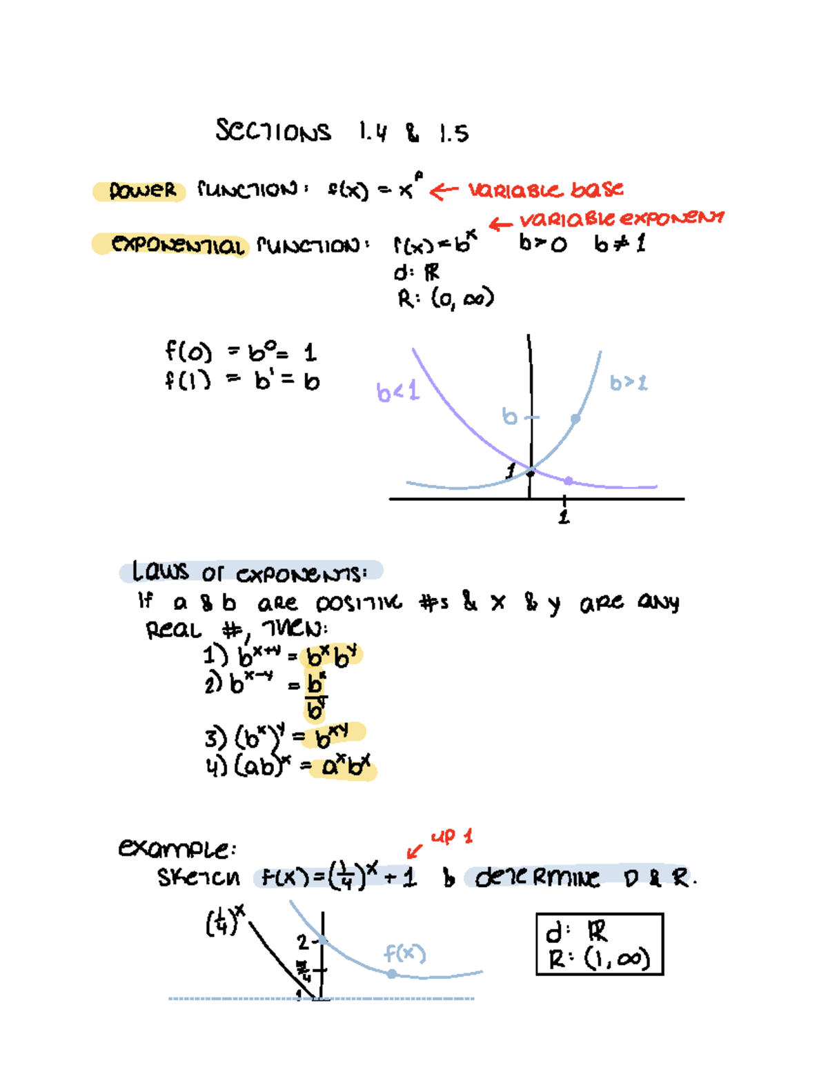 Sections 1.4 and 1 - mat17a math for biocalc - SECTIONS 1 1. Power ...