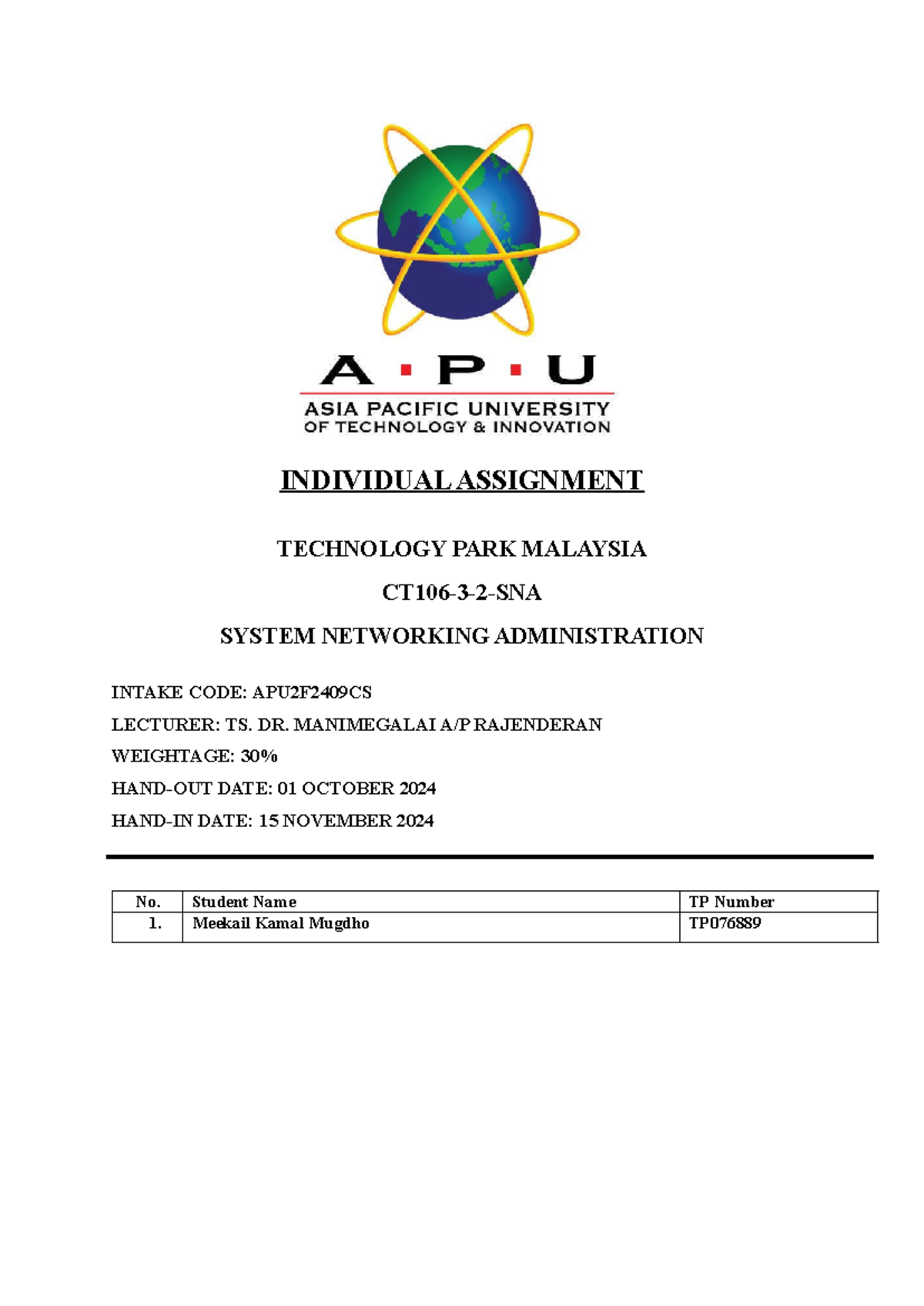 individual assignment translation