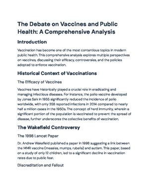 Comprehensive Analysis of Vaccine Efficacy and Public Controversies