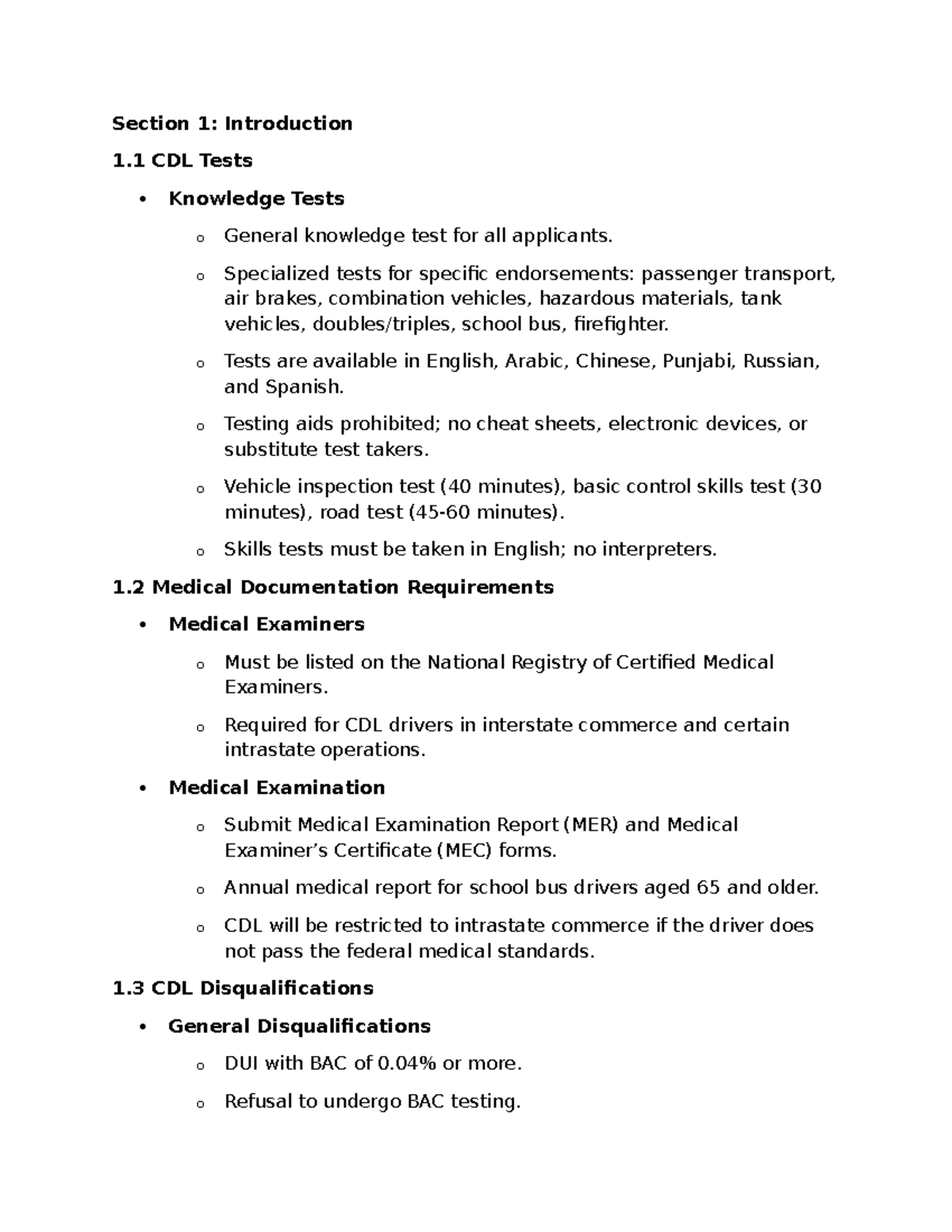 CDL General Knowledge Test Overview and Requirements - Studocu