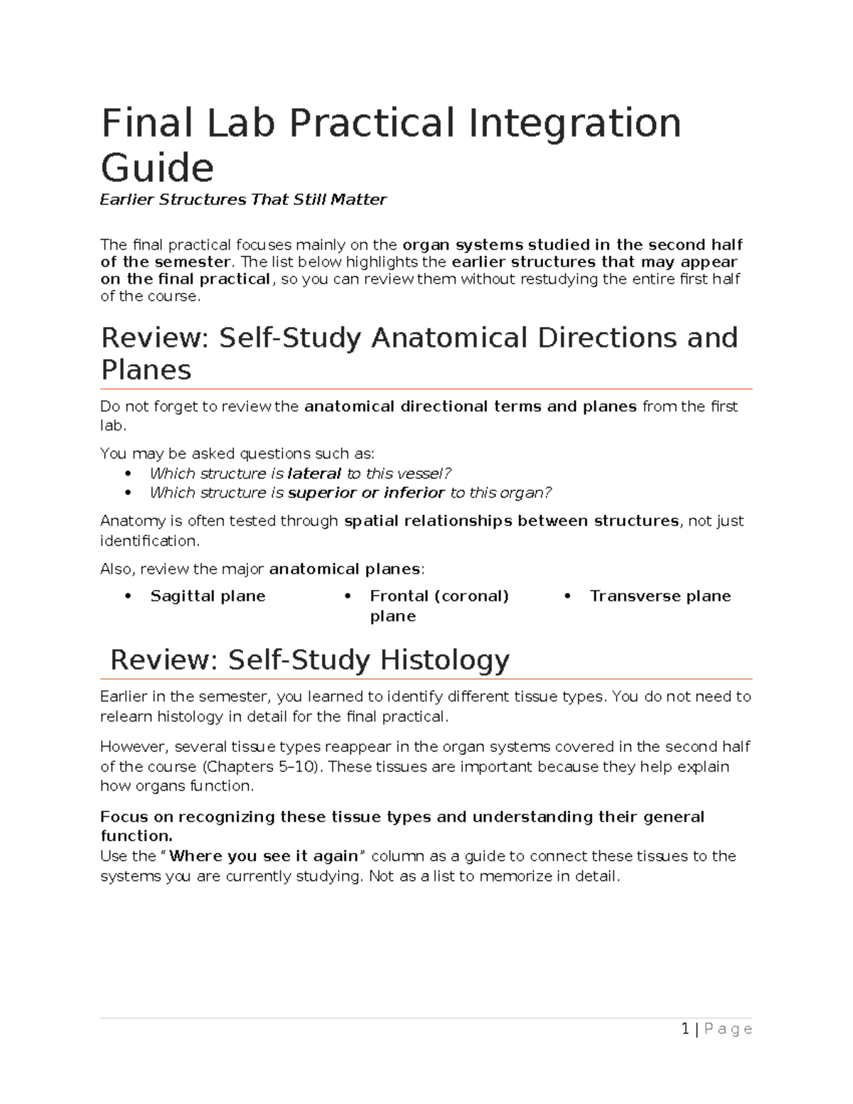 Final Lab Practical Integration Guide: Key Structures for Spring 2026 ...