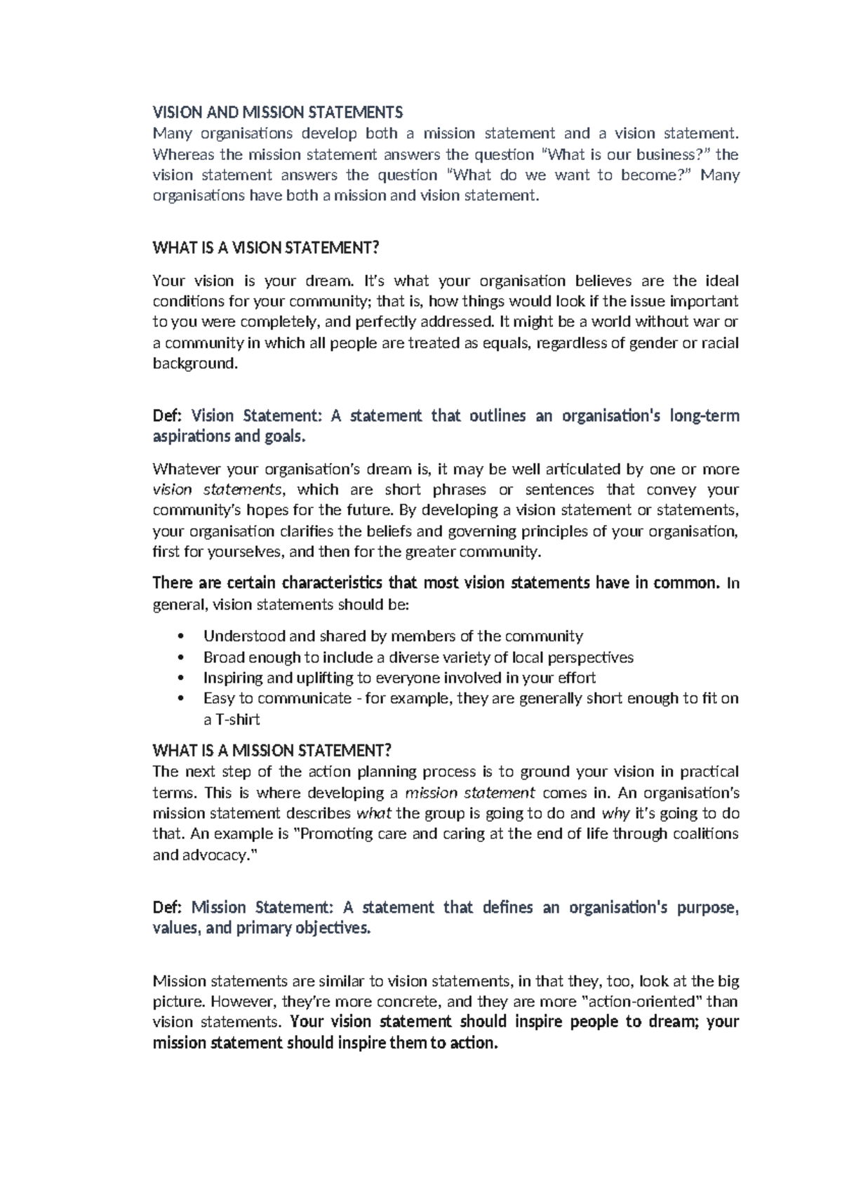 Vision and Mission Statements: Understanding Their Importance and ...