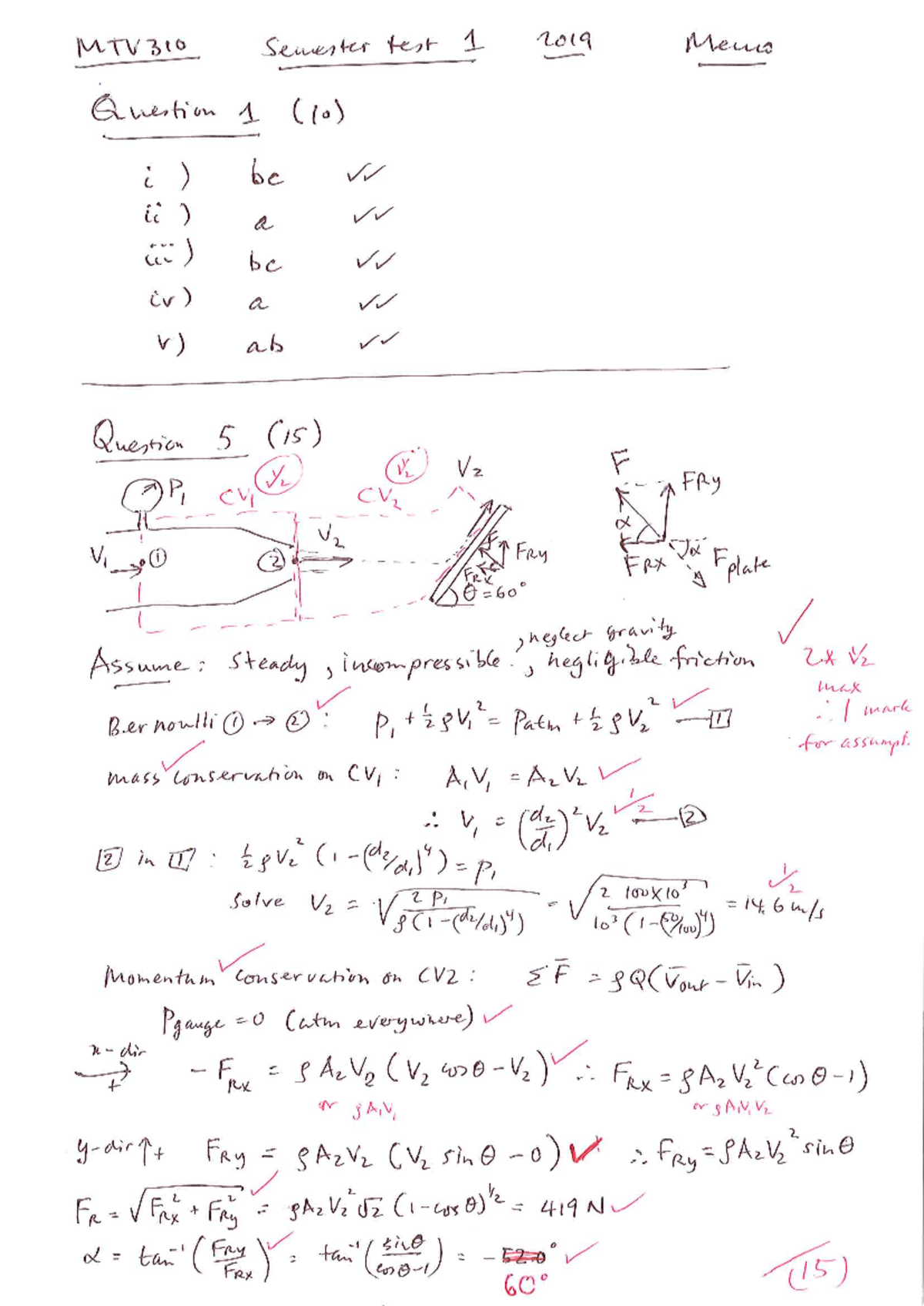 MTV 310 - Semester Test 1 (2019) Memo with Solutions and Notes - Studocu