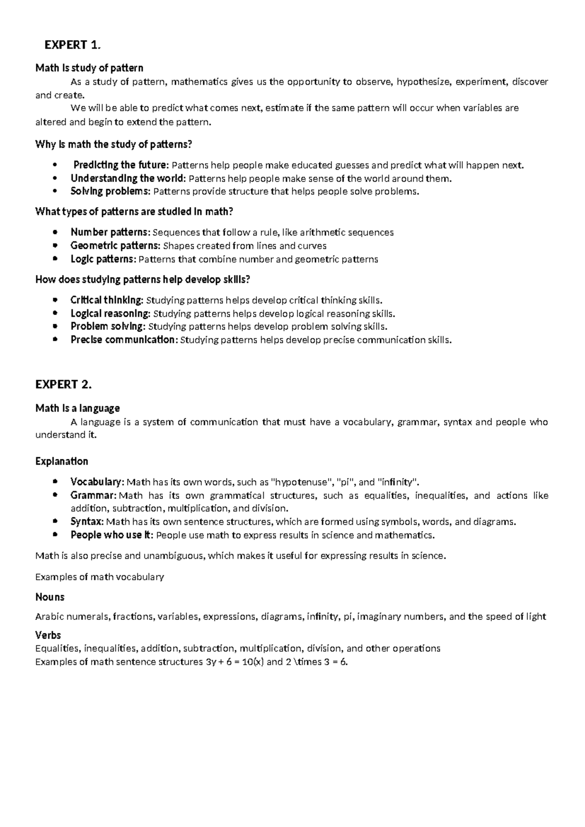 Math Patterns and Thinking Processes: Exploring Problem-Solving Tools ...