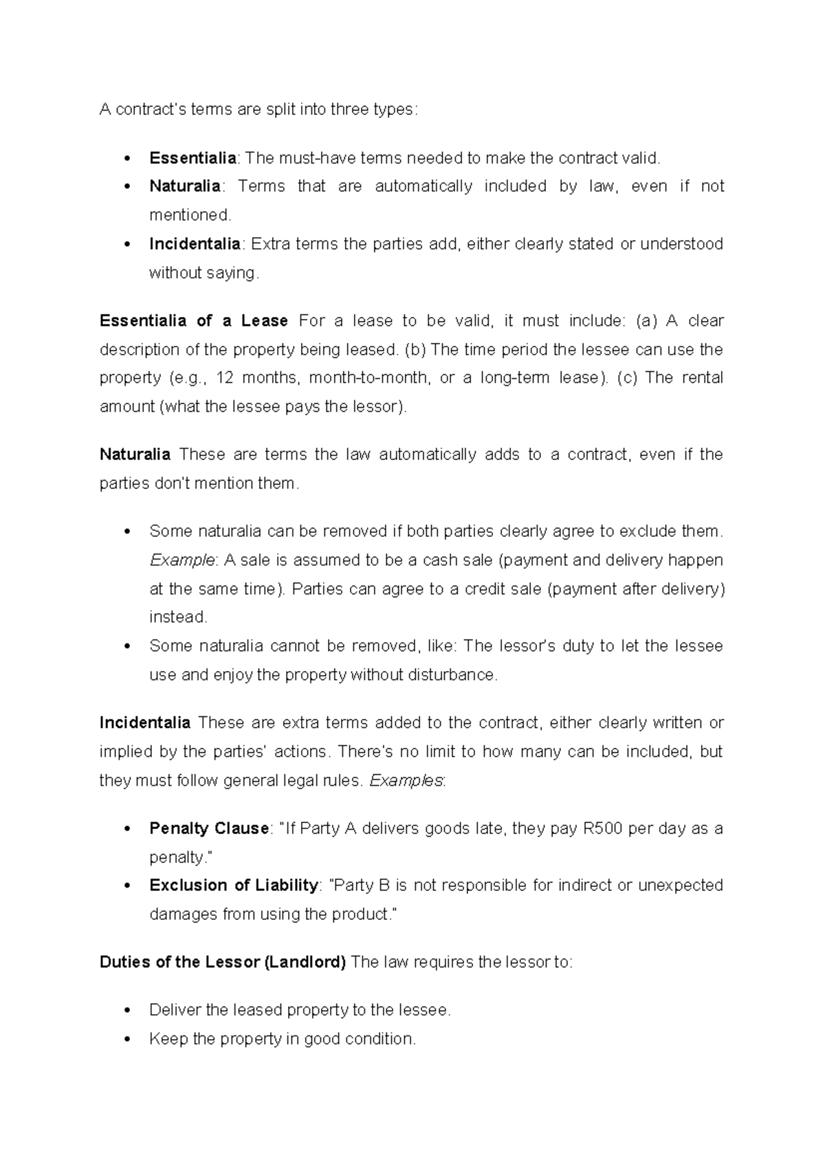 Specific Contract Scope Notes for Test 1: Essentialia, Naturalia ...