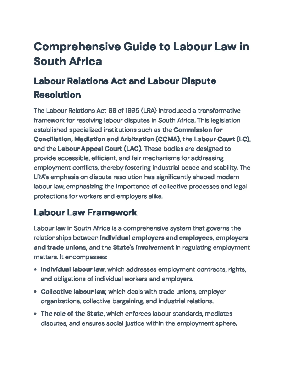 Comprehensive Overview of Automatically Unfair Dismissals (LRA) - Studocu