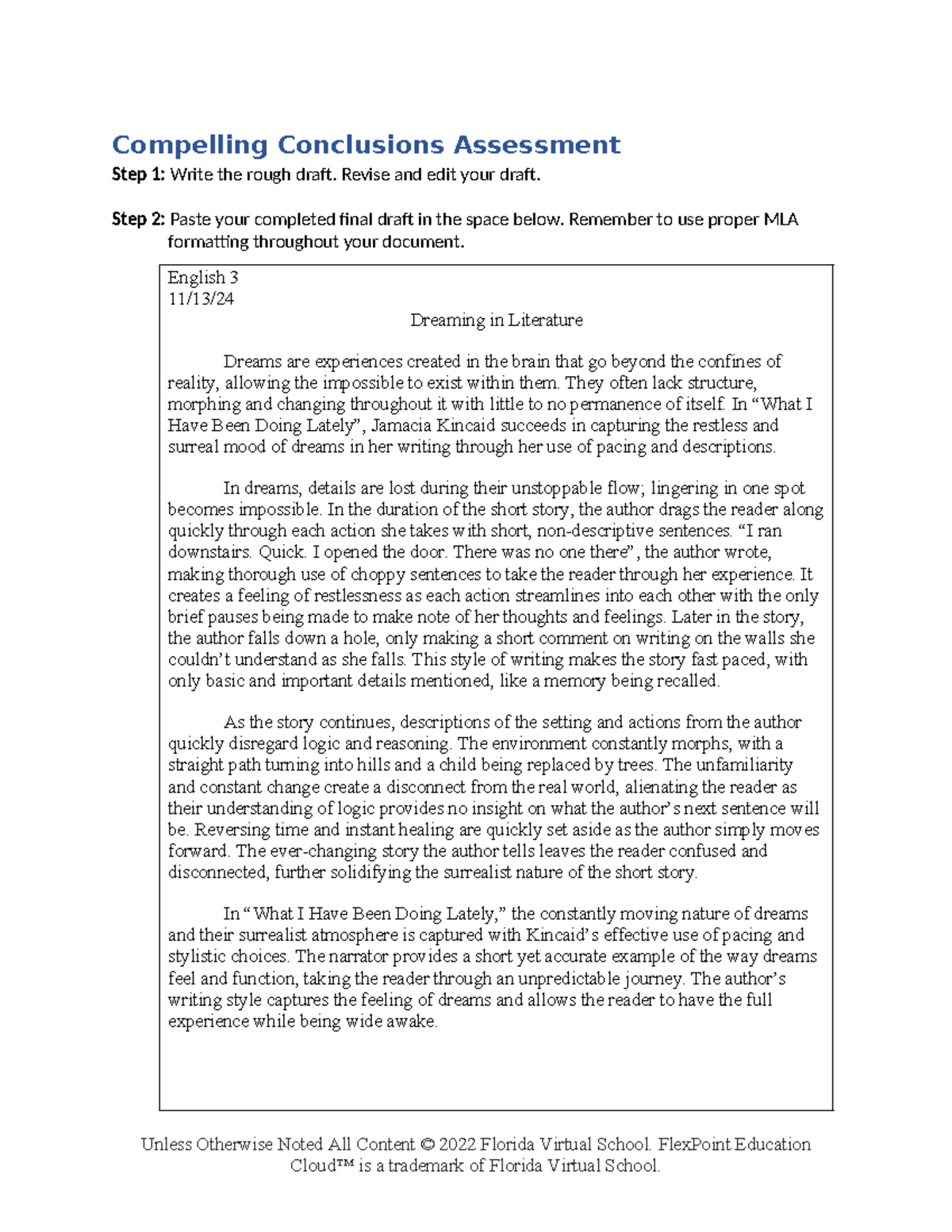 Compelling conclusions assess rubric - Compelling Conclusions ...