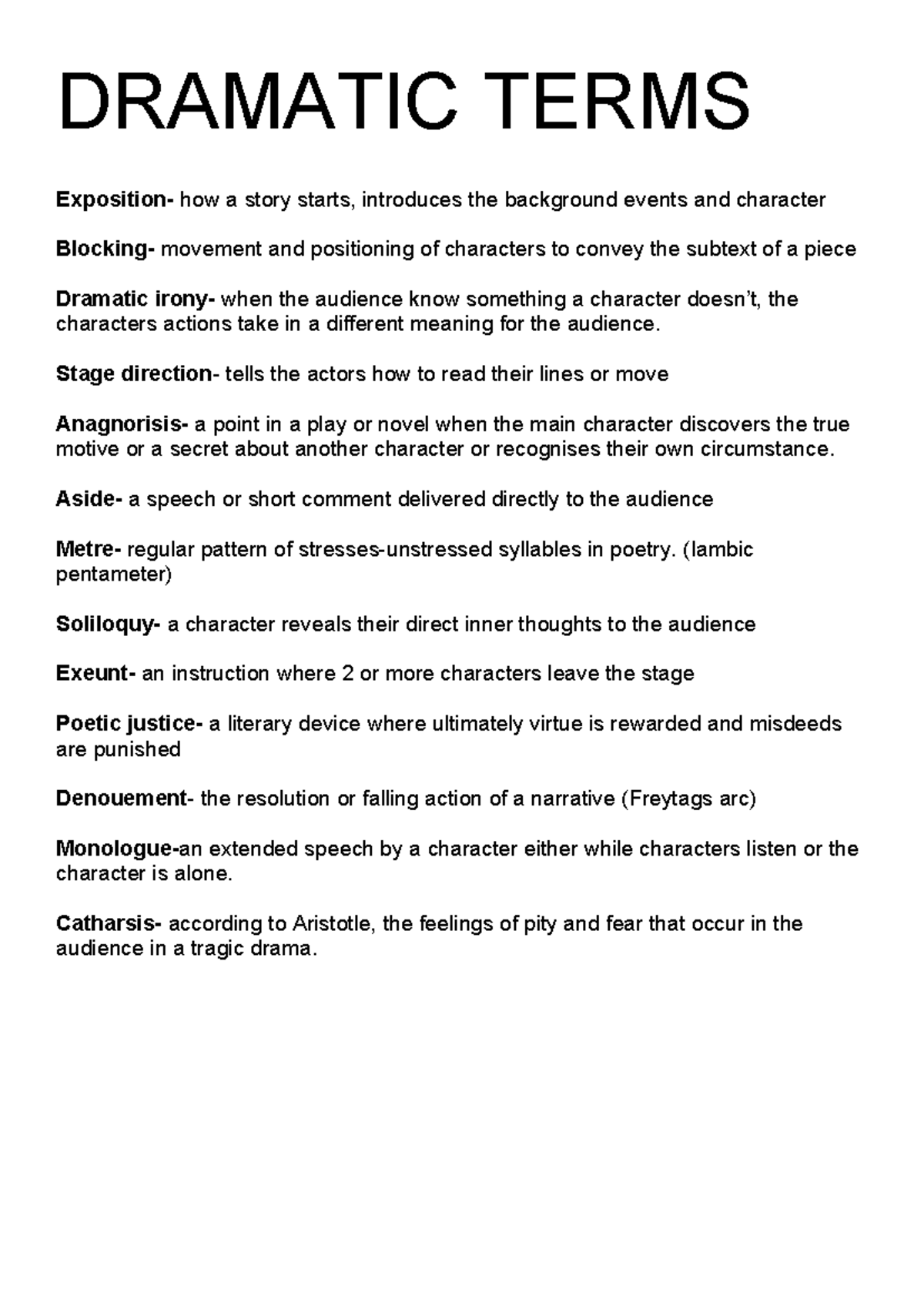 Dramatic Terms: Understanding Character Movement & Audience Subtext ...