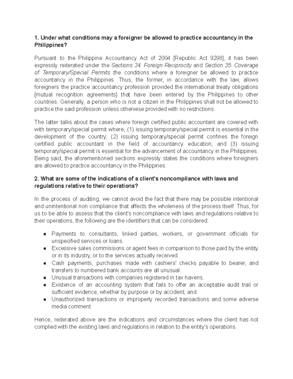 ACCT 101: Auditing and Assurance Study Notes and Key Concepts - Studocu