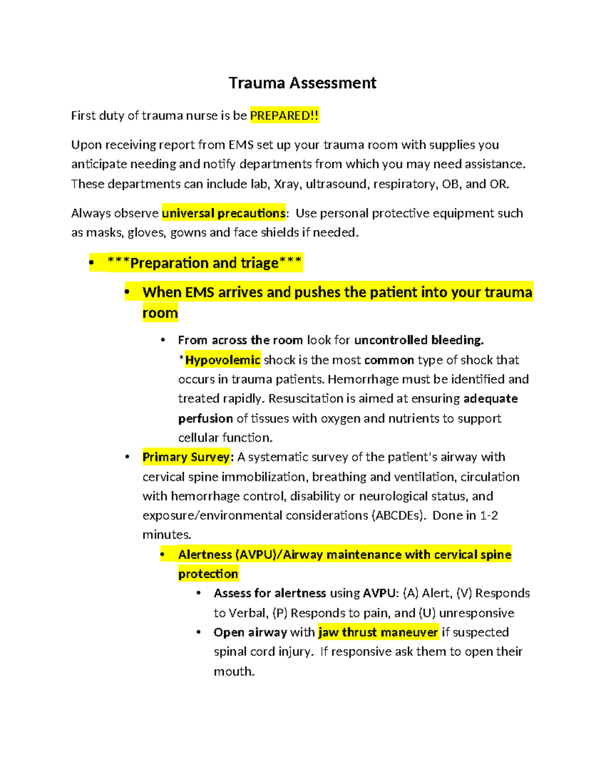 Trauma Assessment: Essential Nursing Guidelines for Effective Care ...