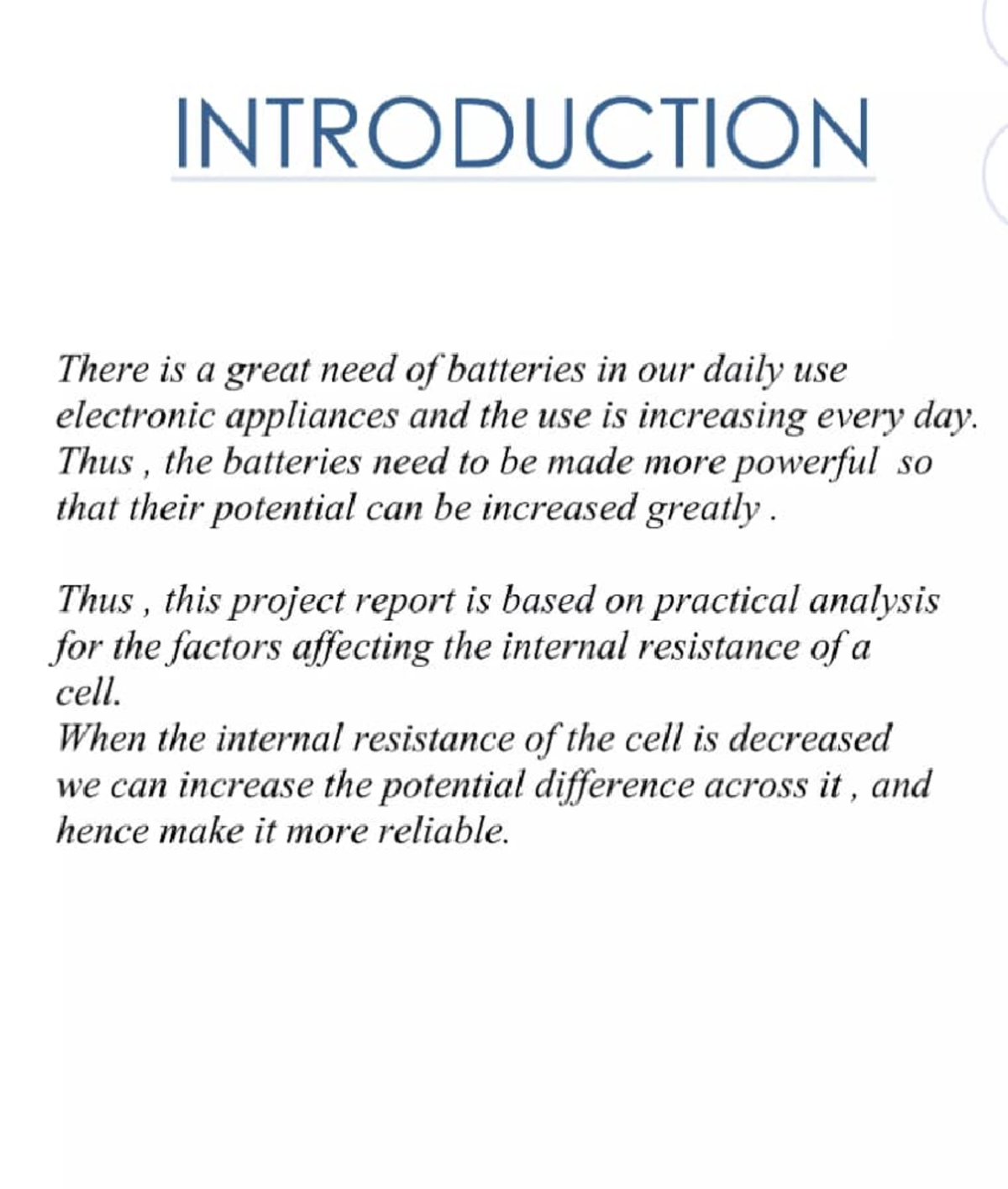 Physics IP 2 - Practical Analysis of Internal Resistance in Cells - Studocu