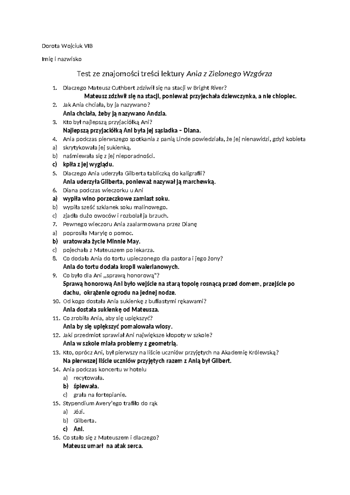 Ludzie Bezdomni Test Ze Znajomości Lektury www.studocu.com