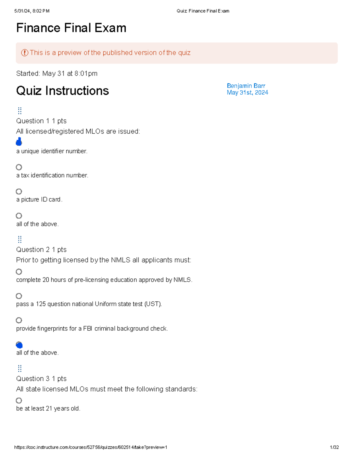 Quiz Finance Final Exam - Finance Final Exam This is a preview of the ...