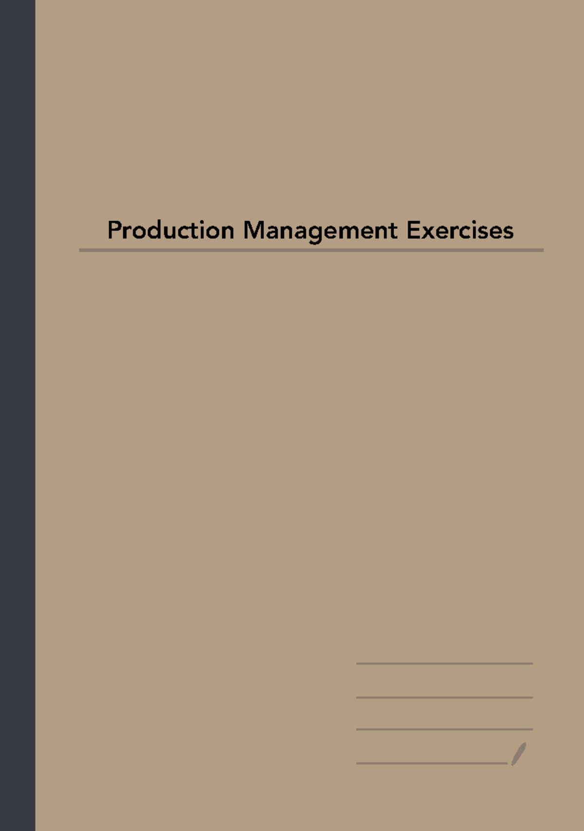 Production Management Exercises: Transportation & Layout Planning (PM ...