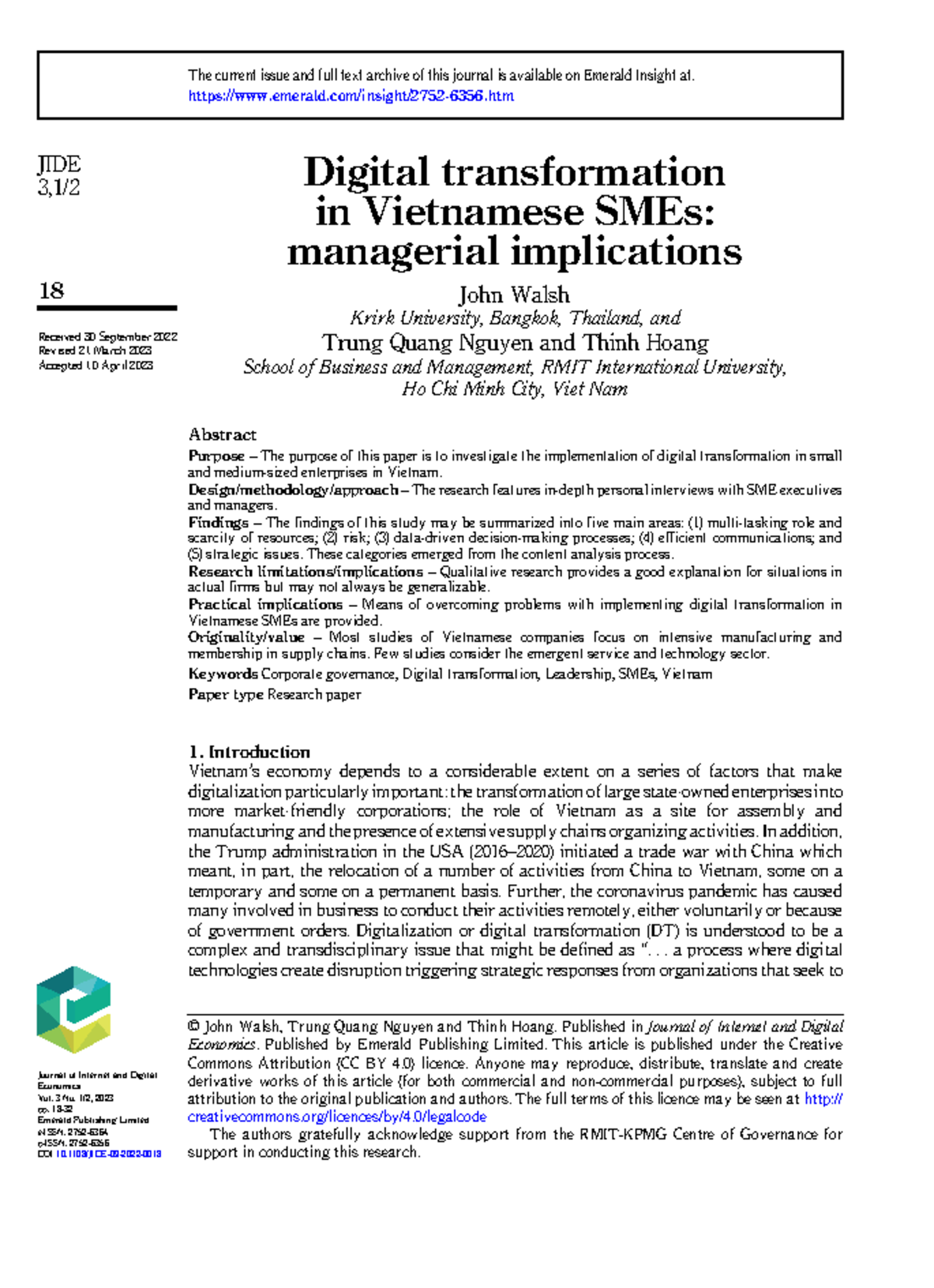 Digital transformation challenges and strategies for Vietnamese SMEs ...