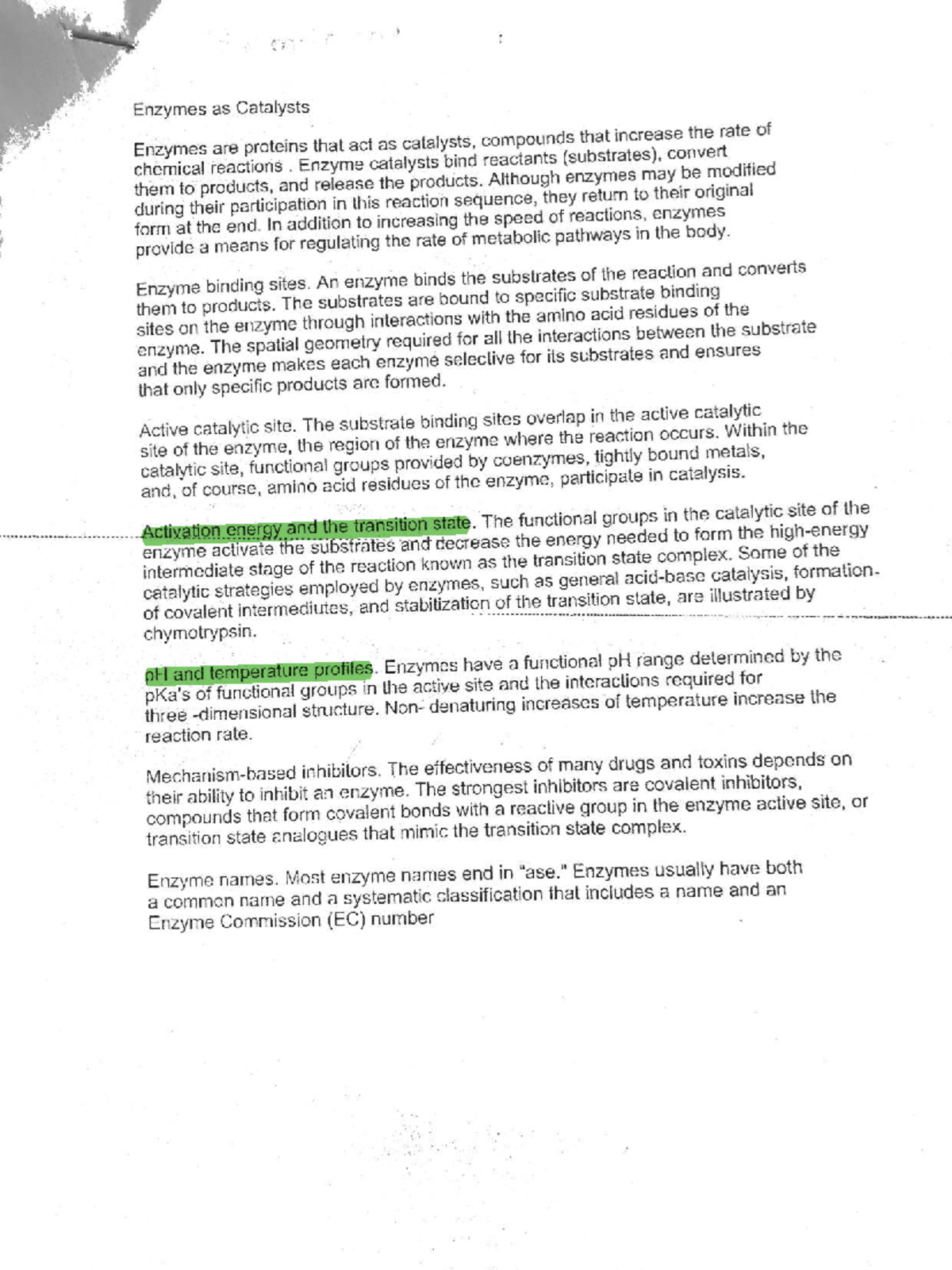 Final Exam Guide for ABC 101: Enzymes as Catalysts and Key Concepts ...