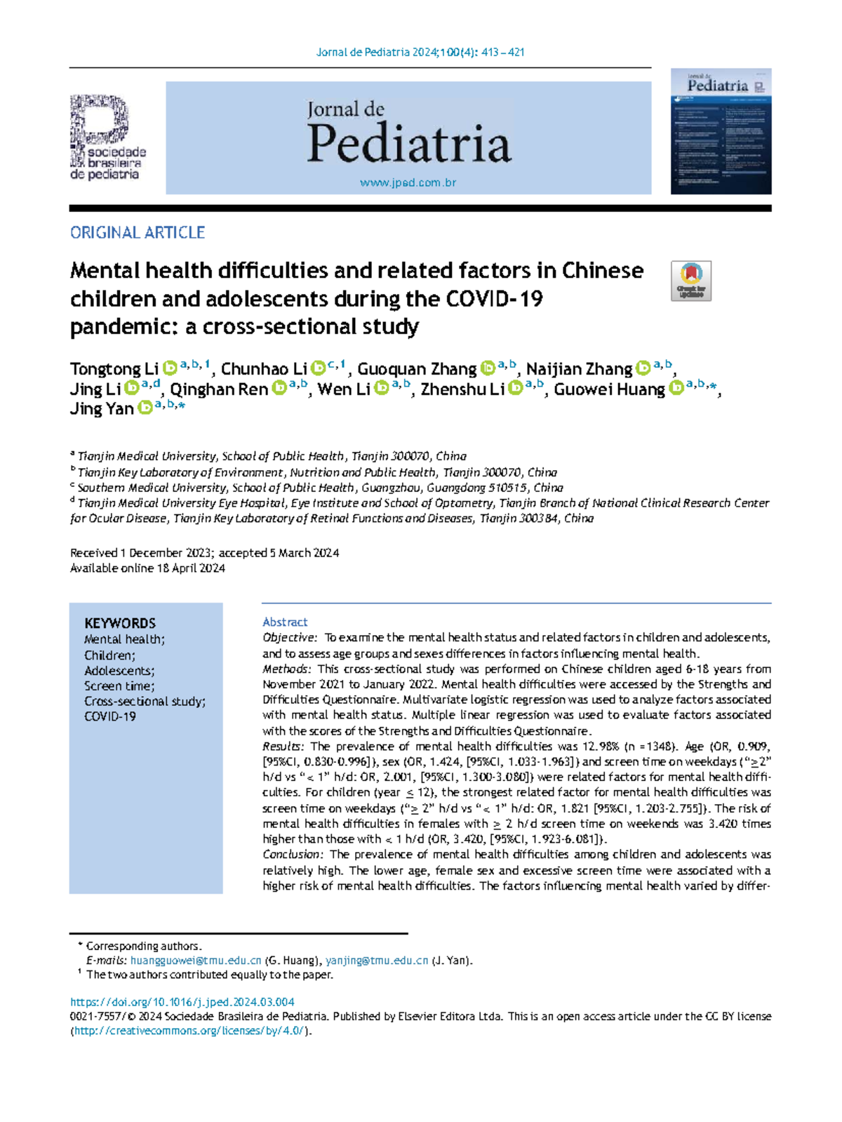 Mental Health Challenges in Chinese Youth During COVID-19: A Study ...