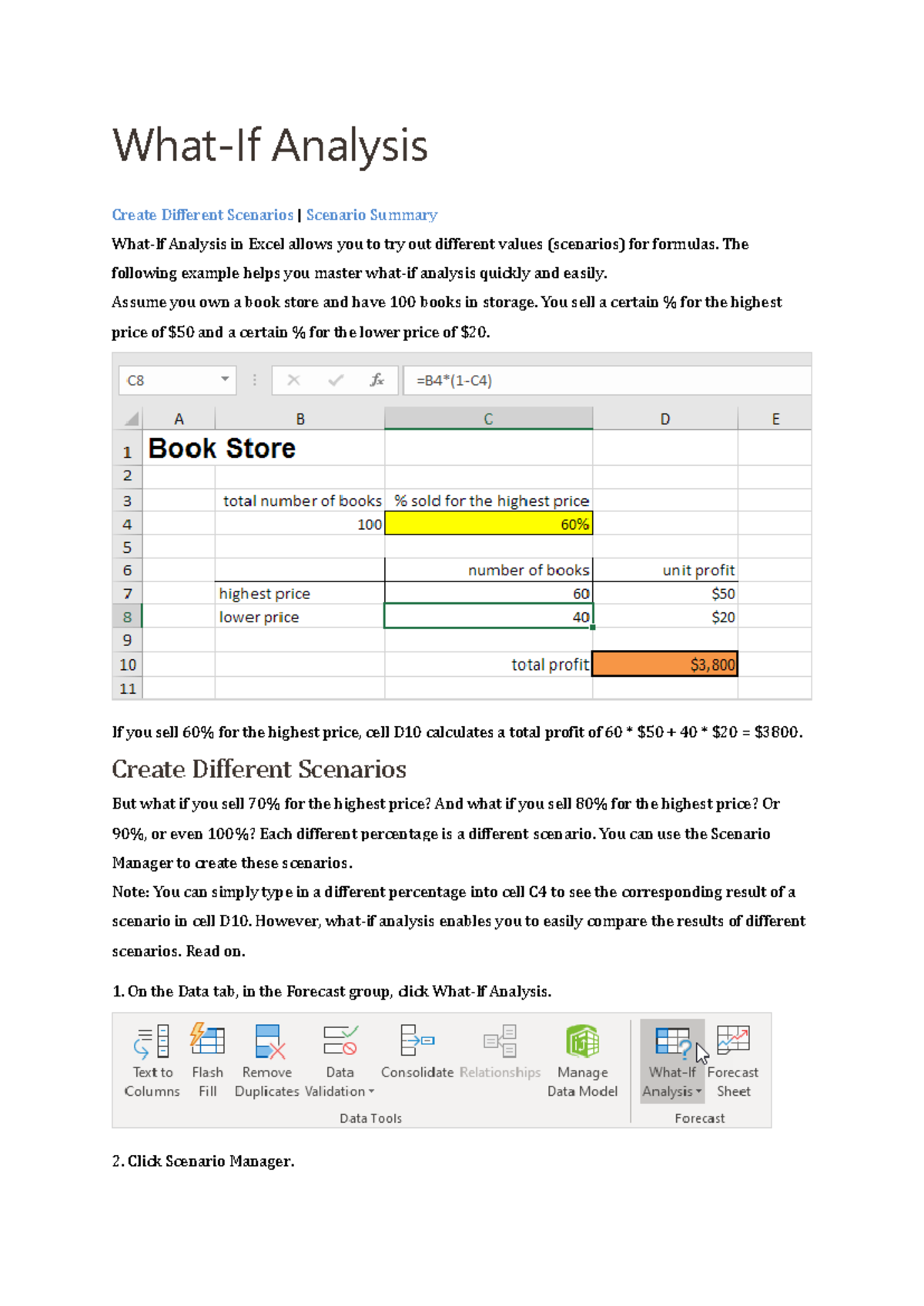 What -if - Analysis - What-If Analysis Create Different Scenarios ...
