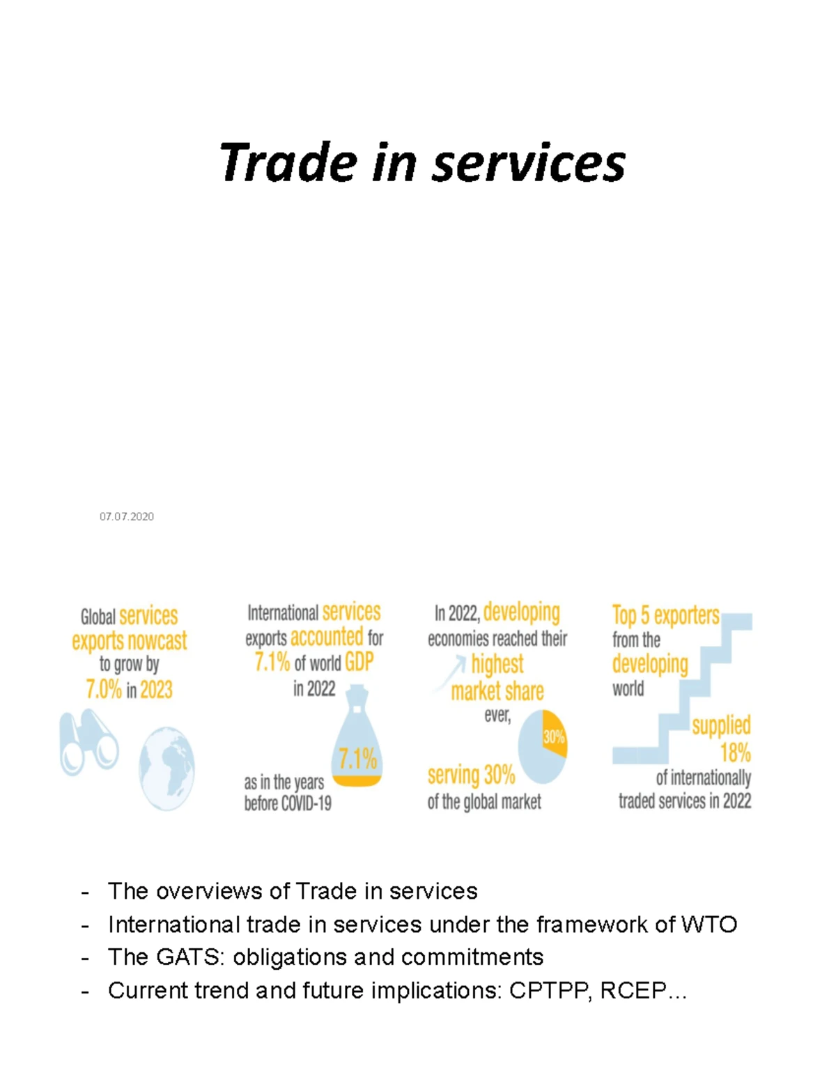 Lecture Notes: The Law of Services Trade (ECON 101) - Dr. Hoang Ngoc ...